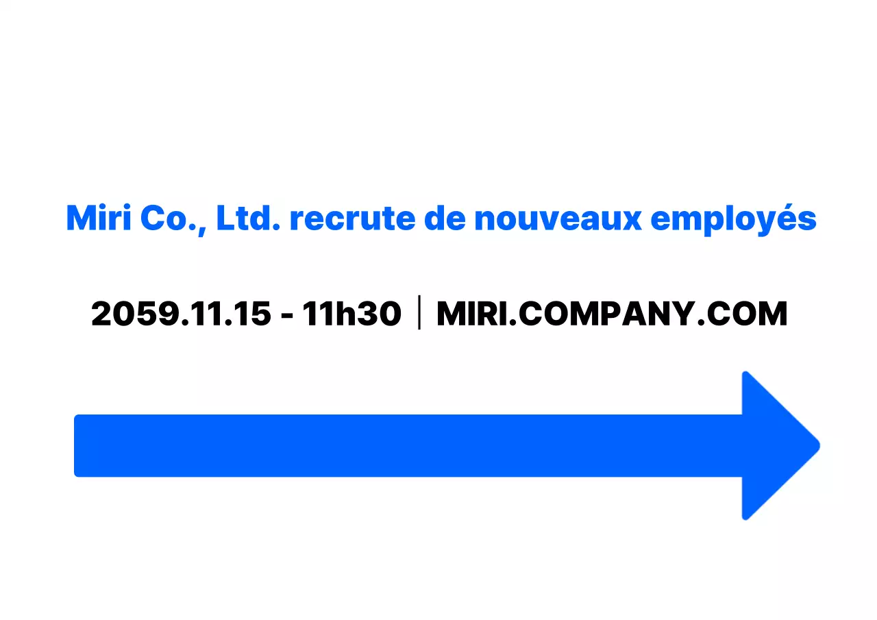Illustration simple en bleu et noir indiquant les directions à suivre pour se rendre à l'entretien de recrutement