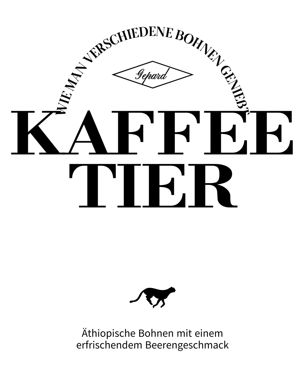 Schlichtes Design mit einer schwarzen, laufenden Tierillustration