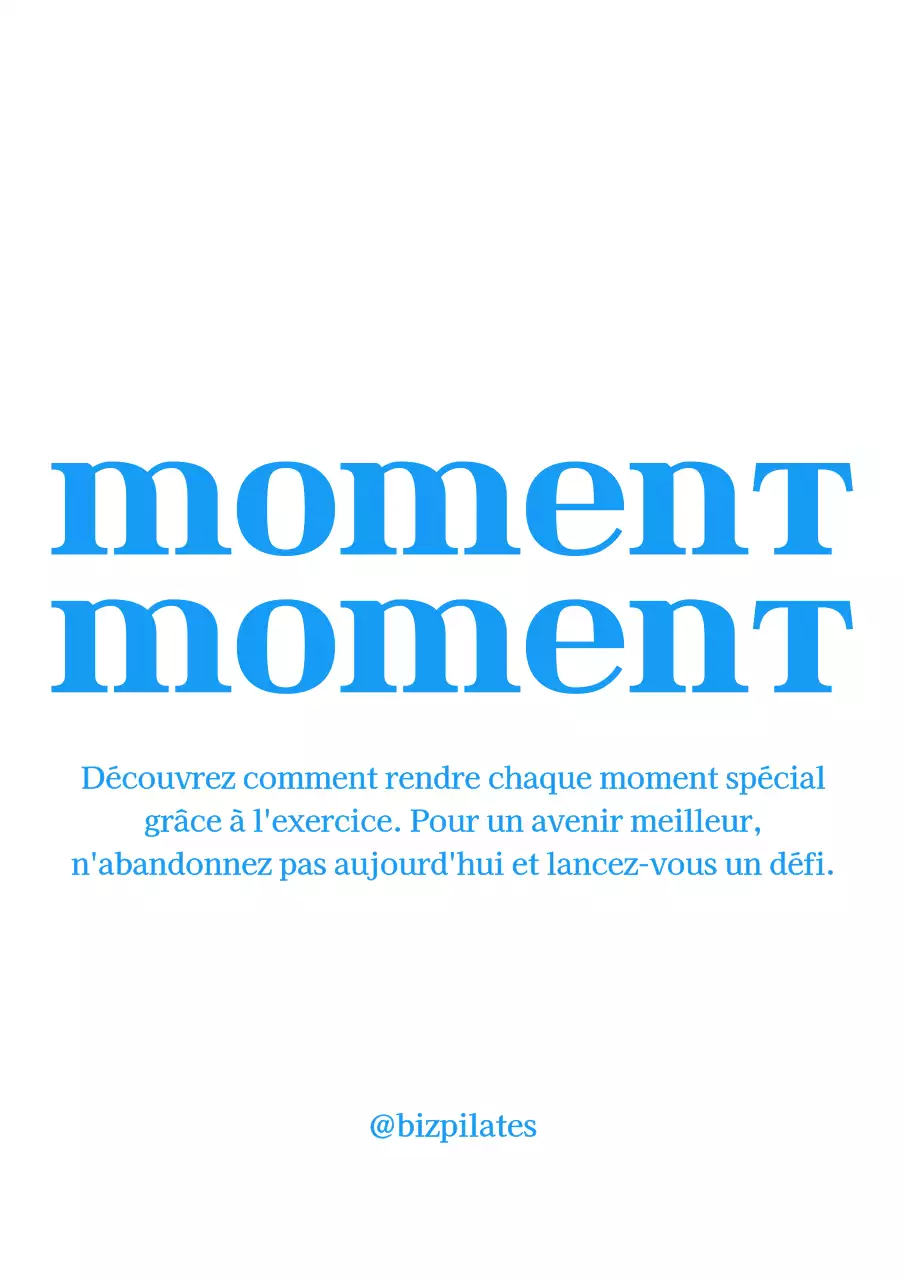 Texte simple et moderne dans une couleur bleu clair fraîche Style combiné pour les produits et les promotions de la méthode Pilates.