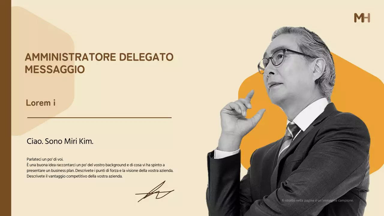 Lettera di un'azienda di prodotti biologici kitsch gialla e marrone