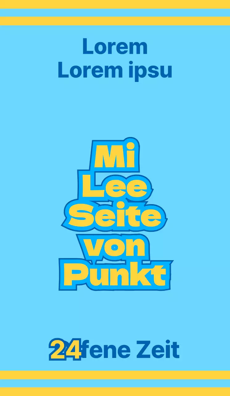 Convenience Store mit blauen und gelben Symbolen, die für verschiedene Dienstleistungen werben