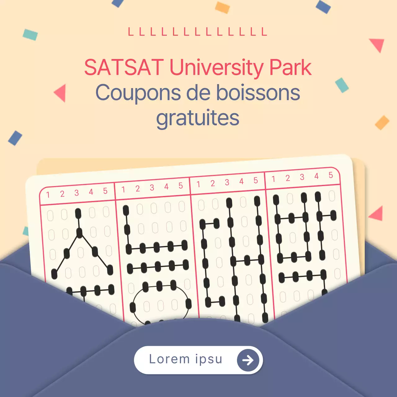 Un poste d'étudiant minimaliste en bleu marine et jaune