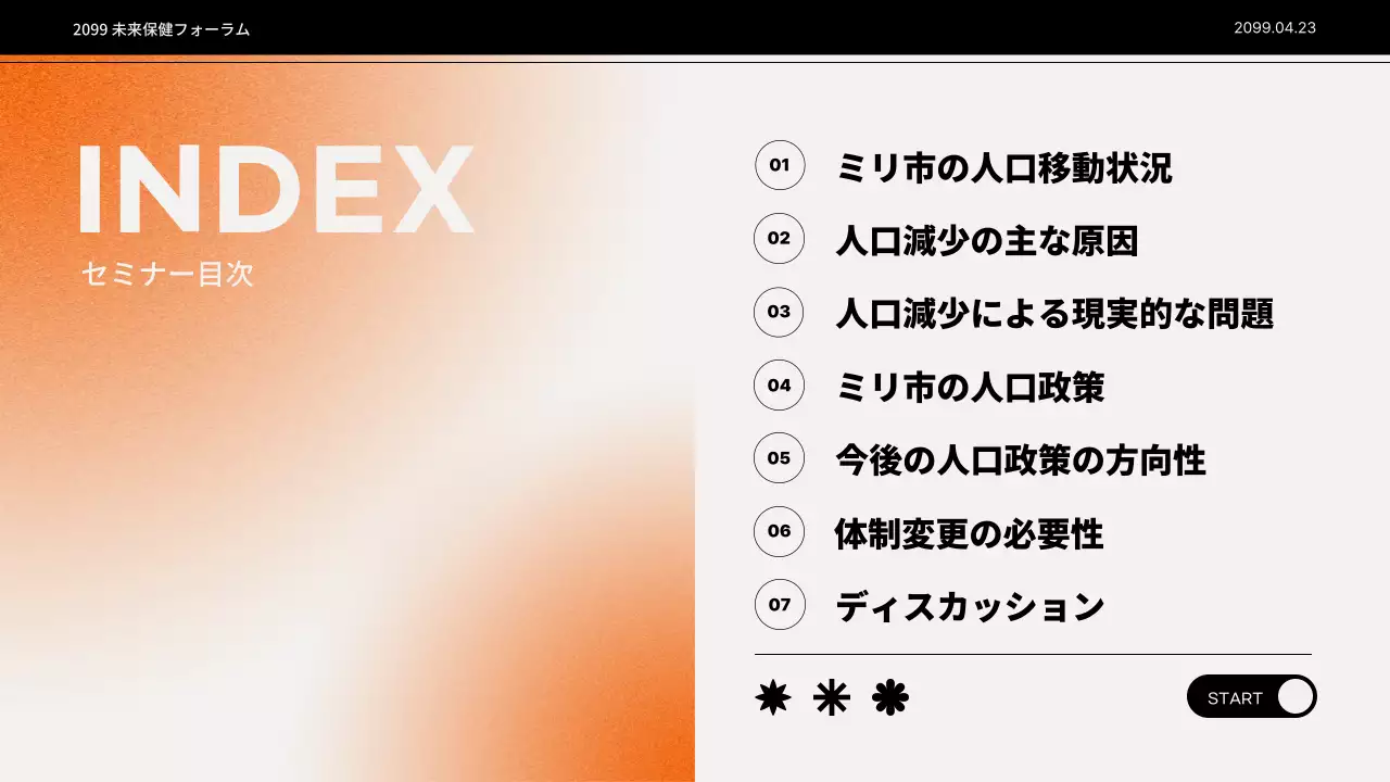 オレンジ シンプル セミナー プレゼンテーション