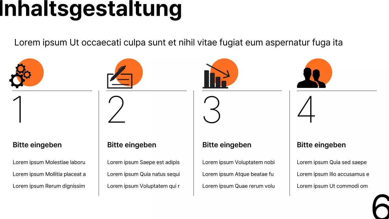  Minimalistischer Geschäftsbericht in Orange und Schwarz