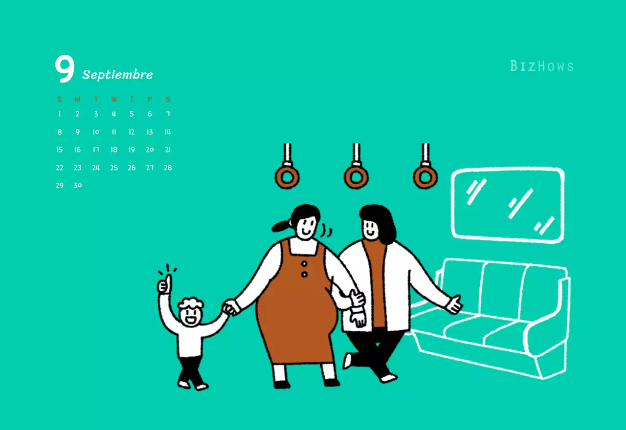 Calendario de Año Nuevo con simpáticas ilustraciones
