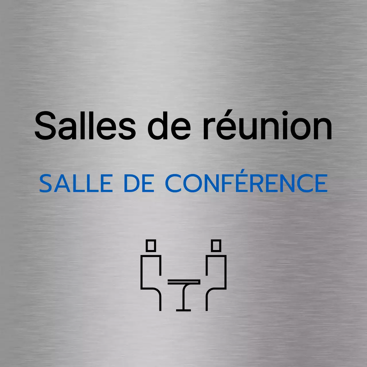 Noms de lieux et plans de l'entreprise avec de simples icônes noires et bleues