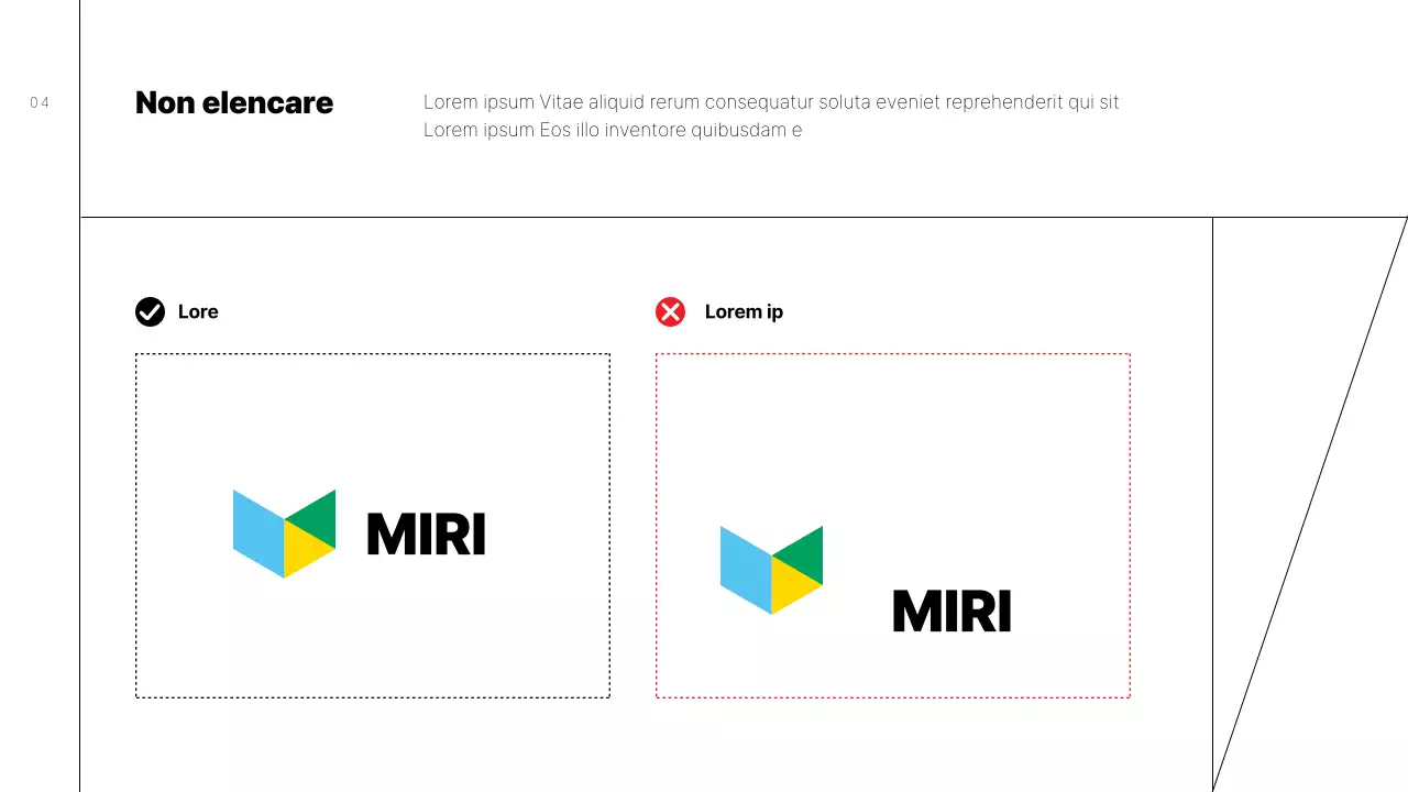 Proposta di guida al design del marchio semplice con linee nere