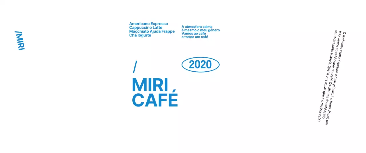 Promova o seu café em texto azul e simples