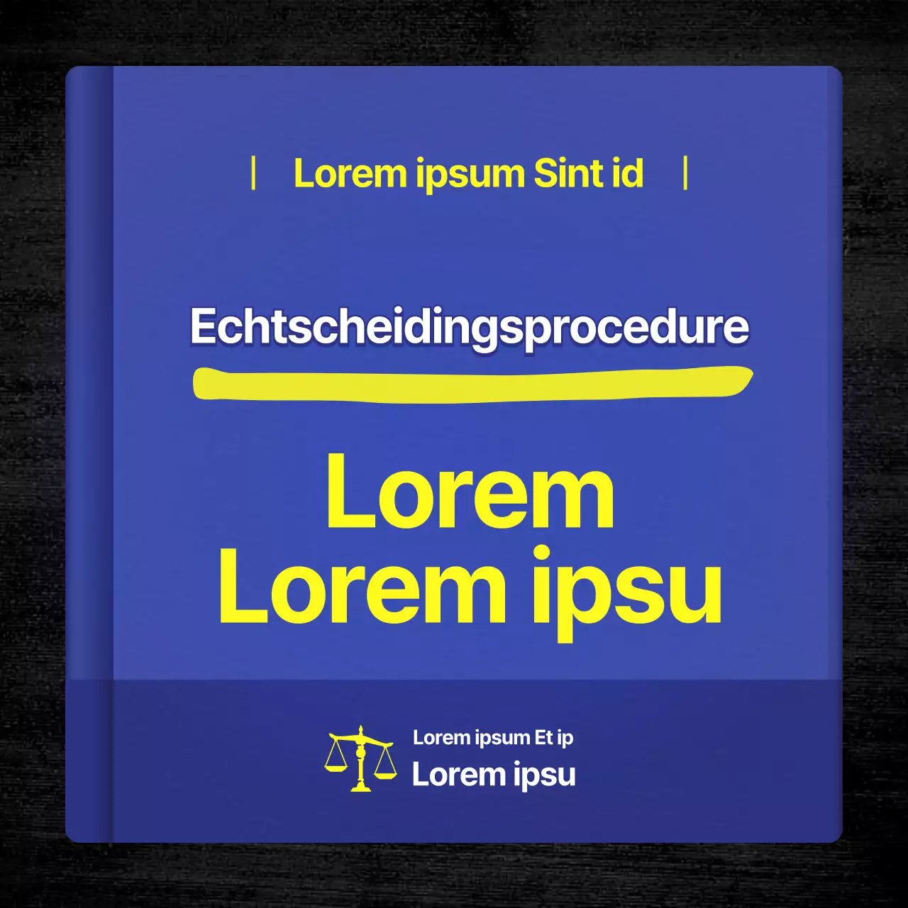 Gids voor het raadplegen van een advocaat met een eenvoudig blauwboekthema