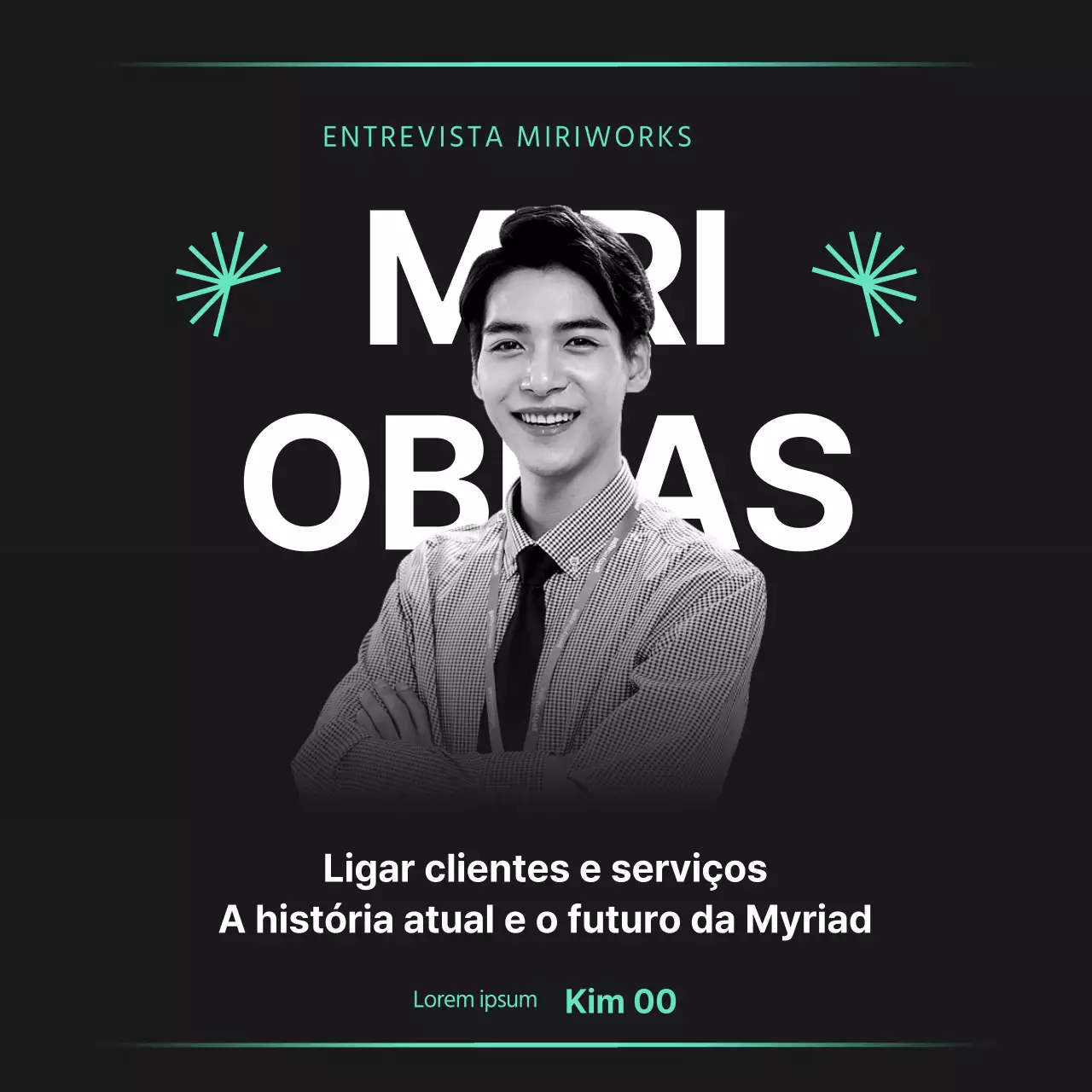 Promover uma entrevista de negócios simples em preto