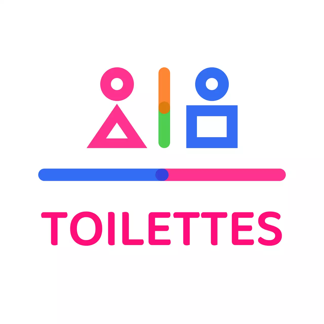 Guide des pictogrammes colorés et mignons pour les toilettes