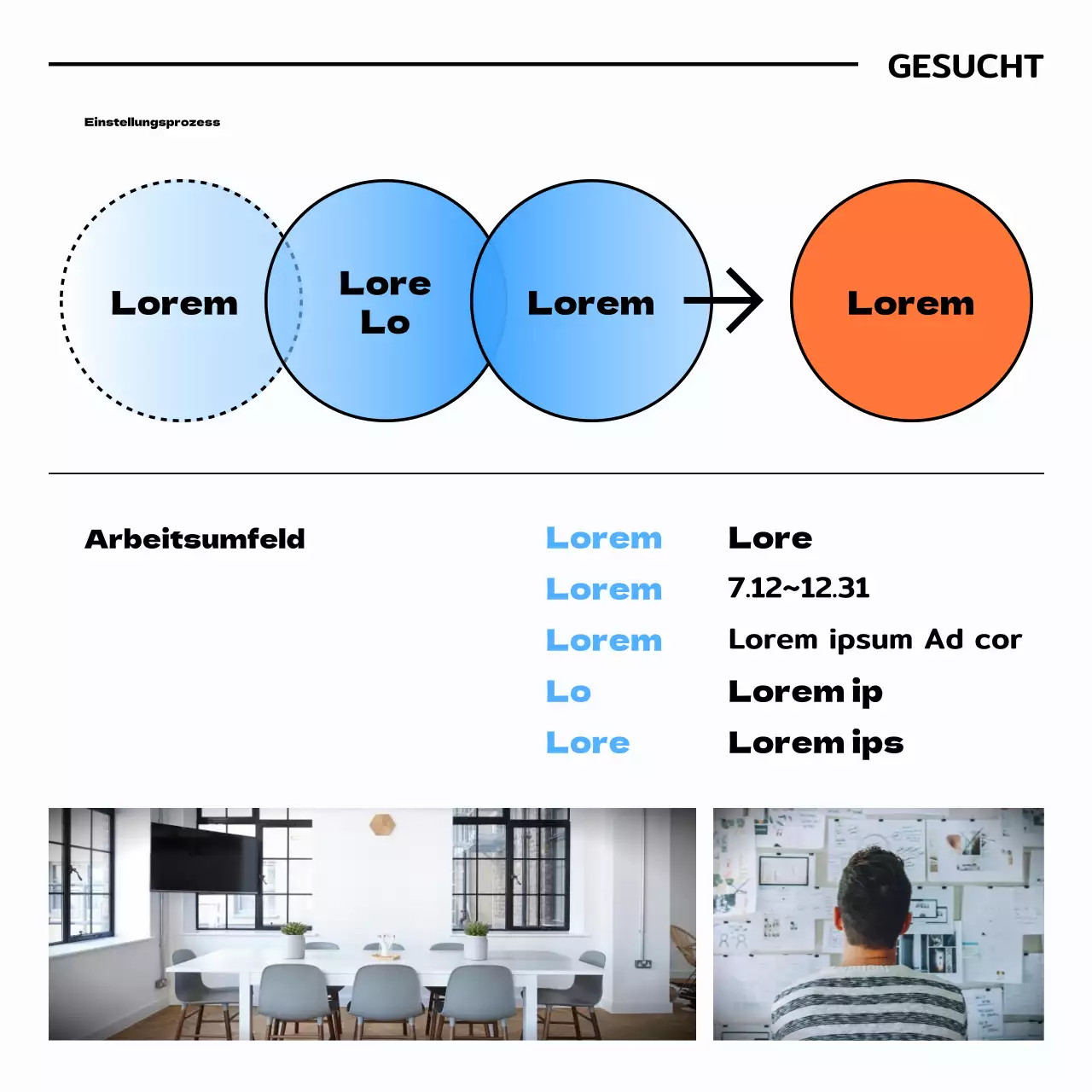 Anwerbung für Praktika mit Illustrationen in Hellblau und Schwarz