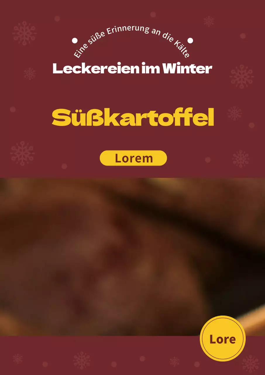 Braunes Foto Süßkartoffel-Menü Anzeige