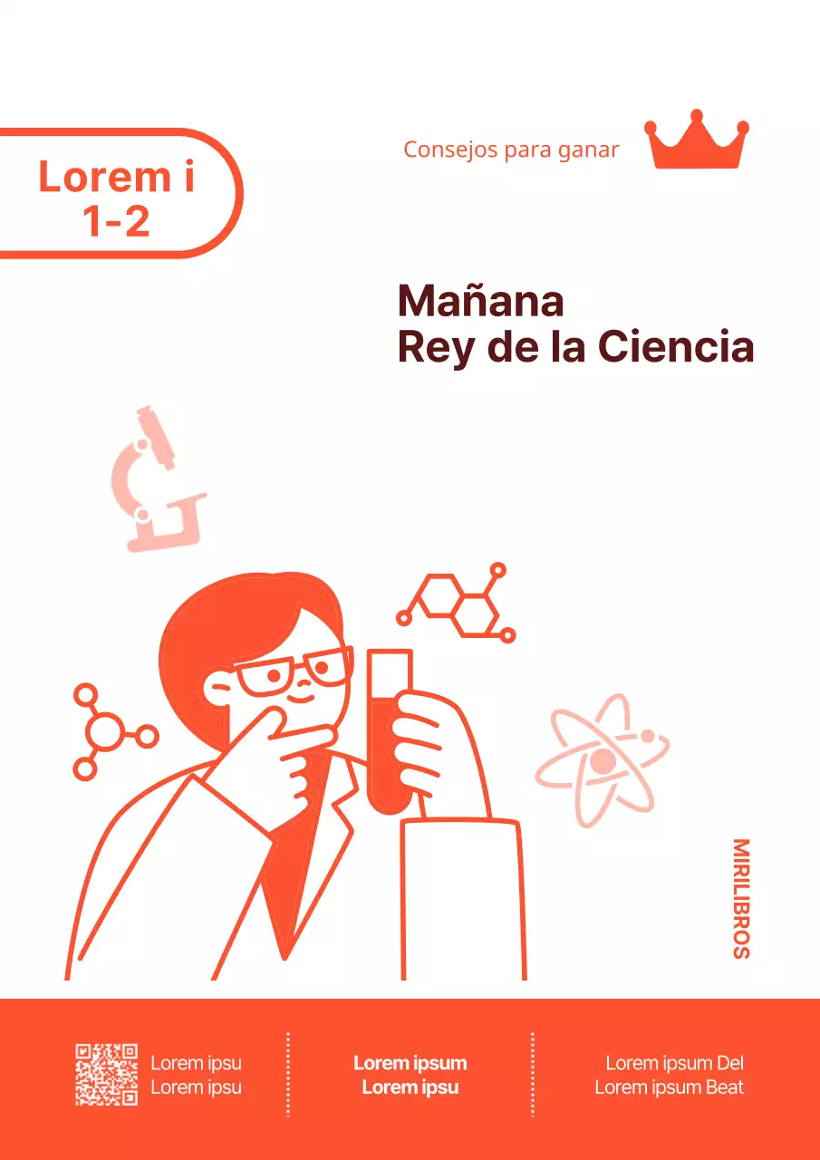 Contenido del cuaderno de preguntas sencillo, naranja e ilustrado