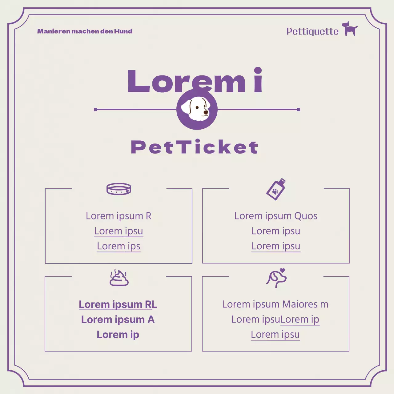 Über lila Haustierkarten