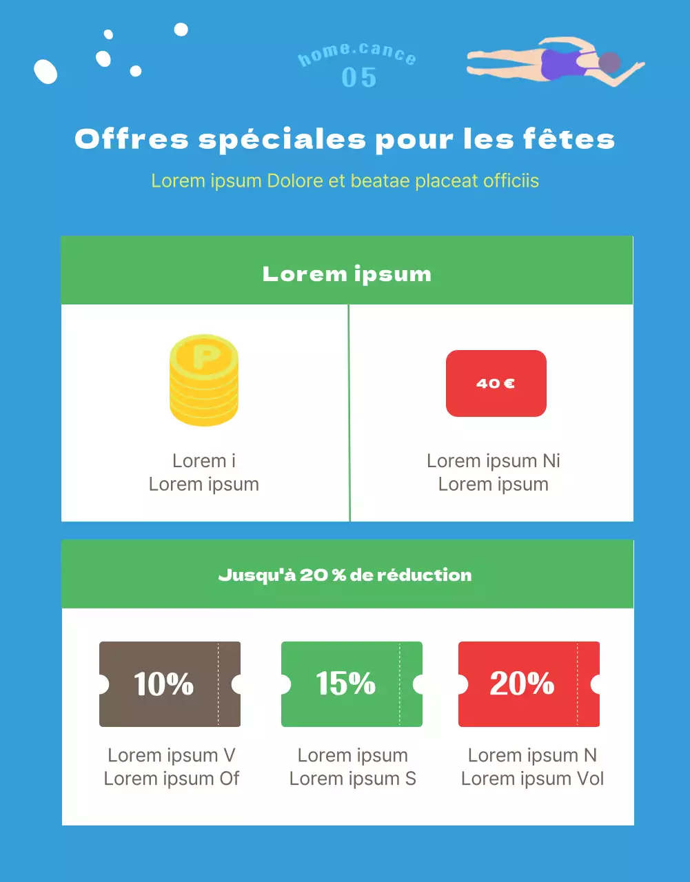 Un événement estival coloré avec une touche de bleu ciel