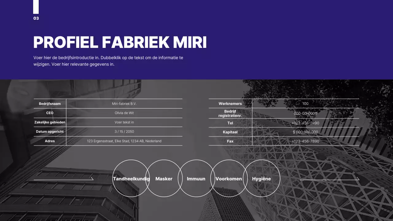 Een overzichtelijk voorstel met een blauw getinte cirkelafbeelding