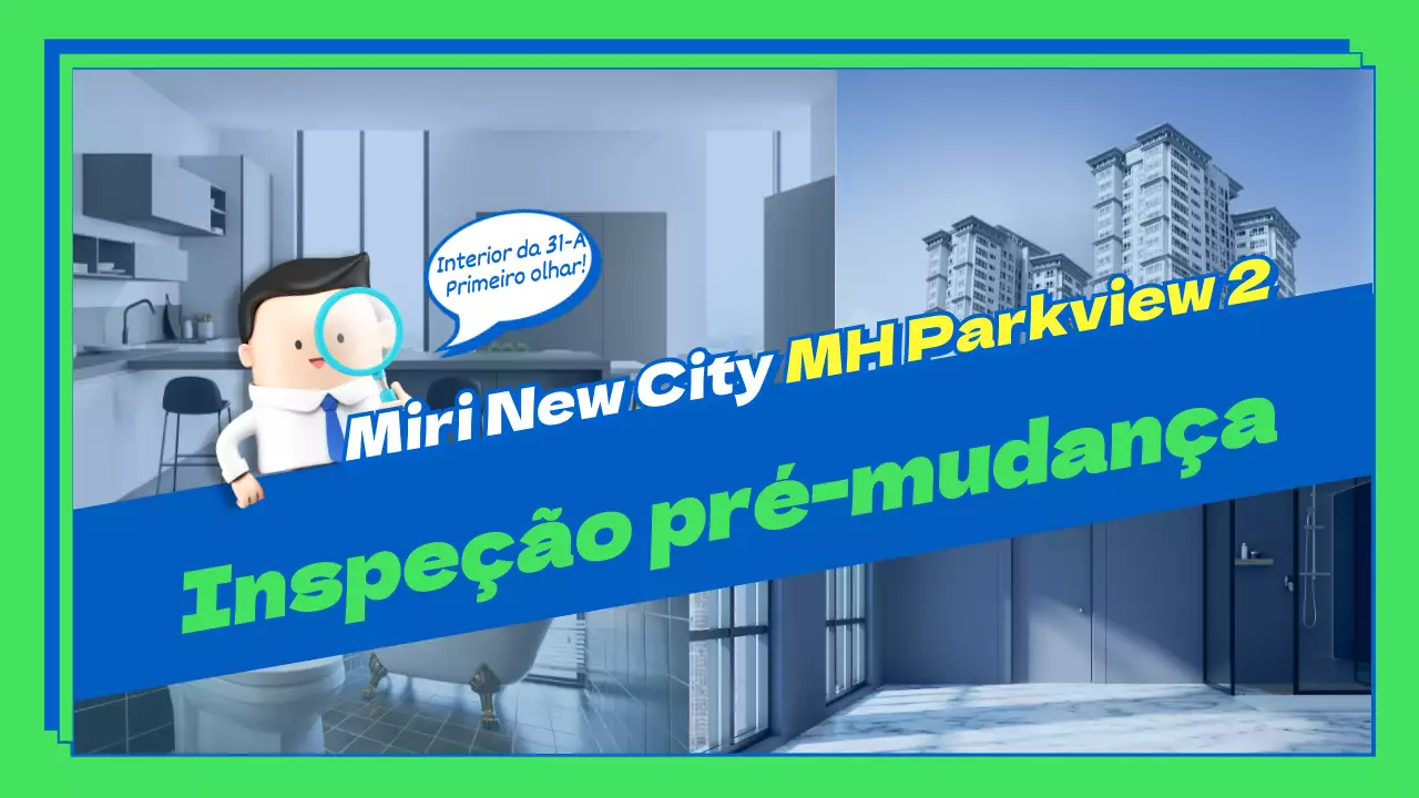 Tema de pré-inspeção de apartamentos com molduras divididas em azul chartreuse e acentos de letras