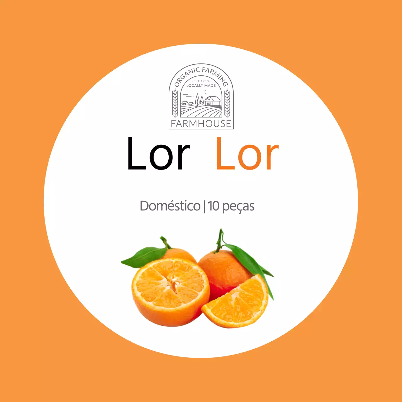 Rótulo de produto de citrinos de Jeju laranja elegante