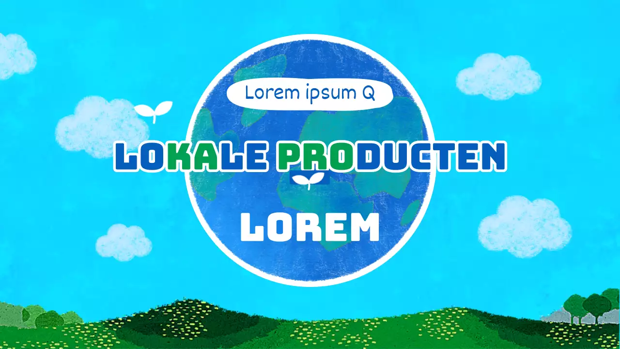 Blauw Groen Zachte handgetekende textuur lokaal voedselproductieproces thema