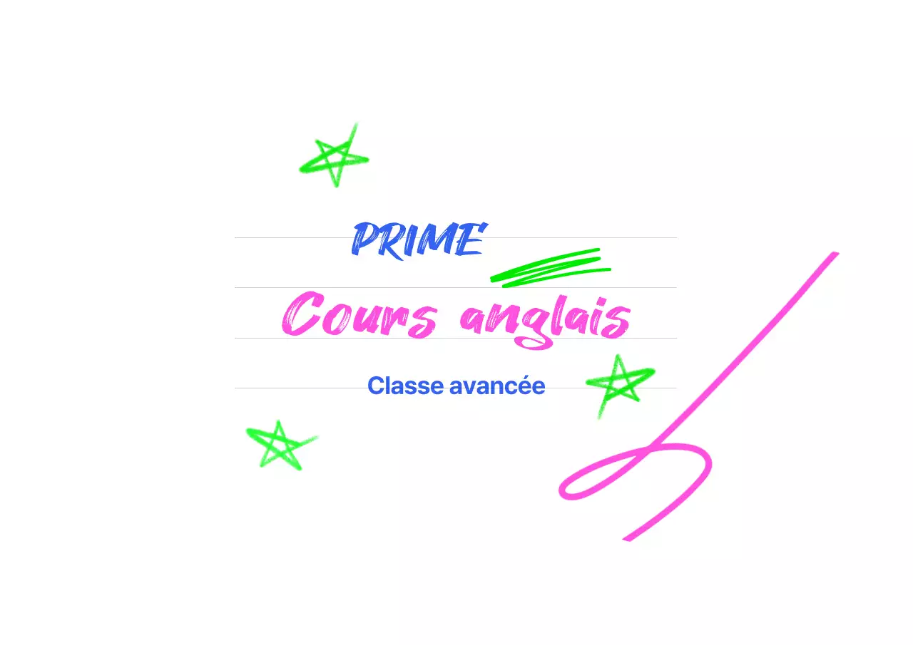 Une école d'anglais colorée et charmante en bleu et rose