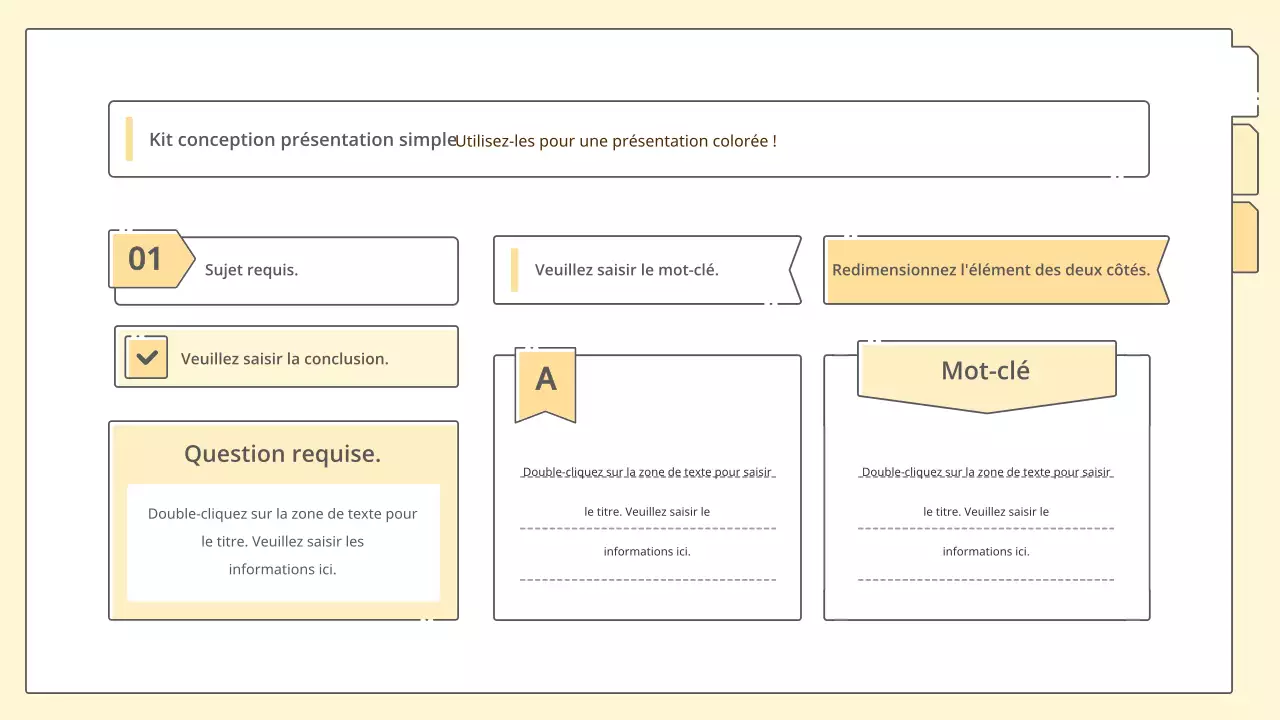 Kit de présentation simple et épuré en jaune