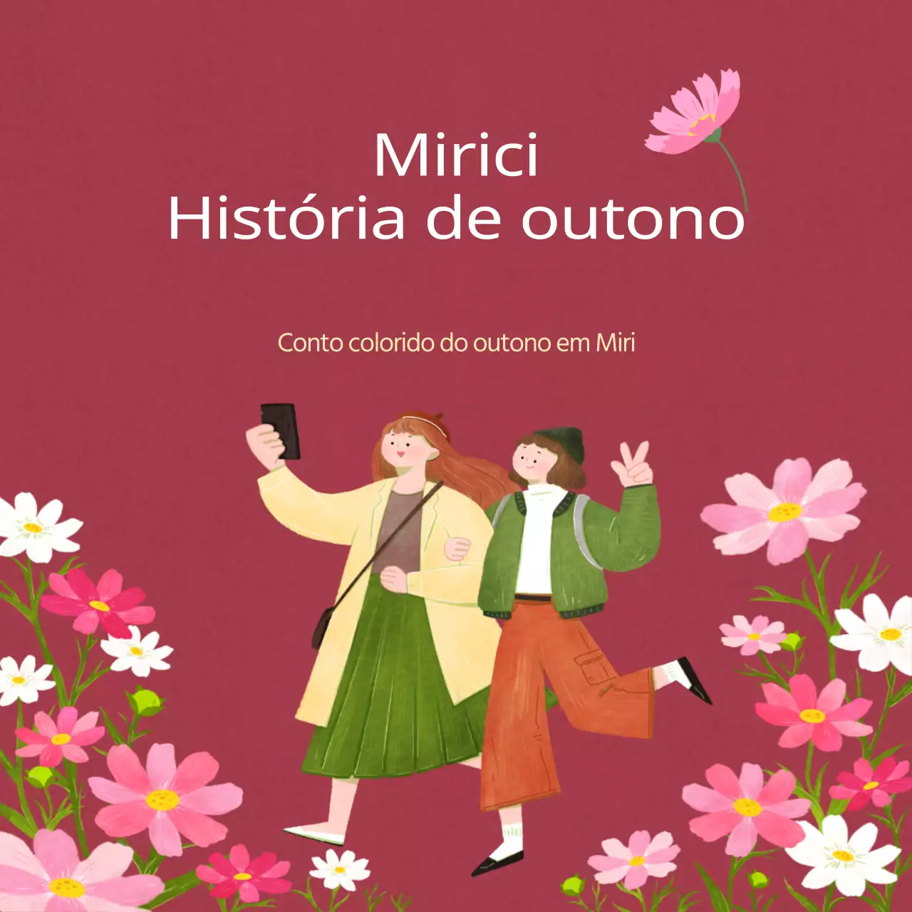 Promover um festival de outono moderno em vermelho e laranja