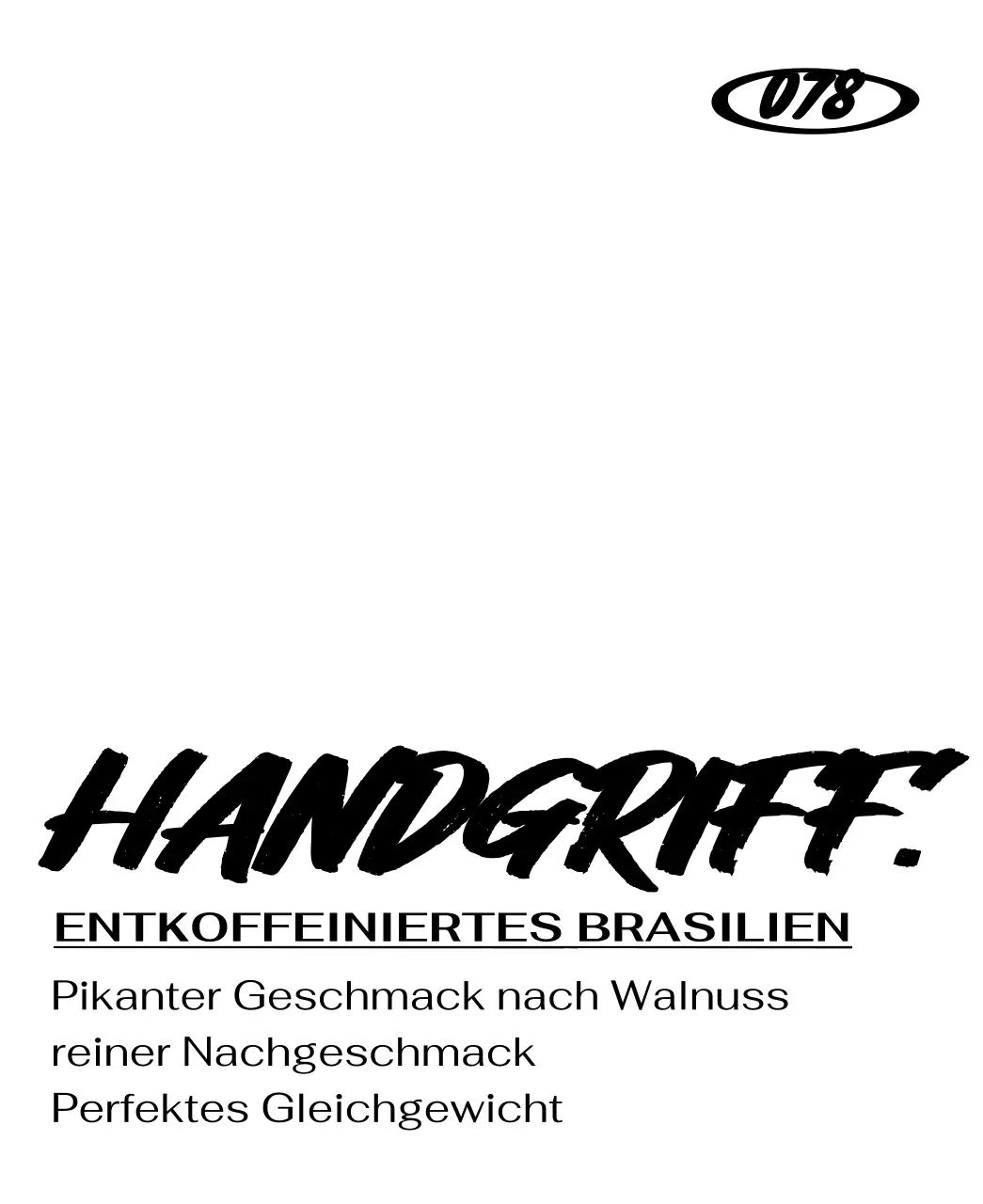 Design mit Bohnenbeschreibungen, die mit schwarzem, grobem handgeschriebenem Text akzentuiert sind