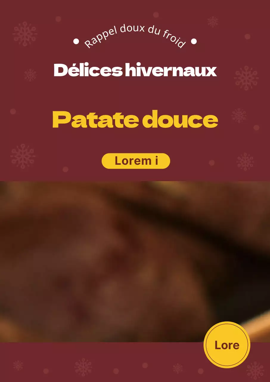 Photo brune patate douce menu publicité