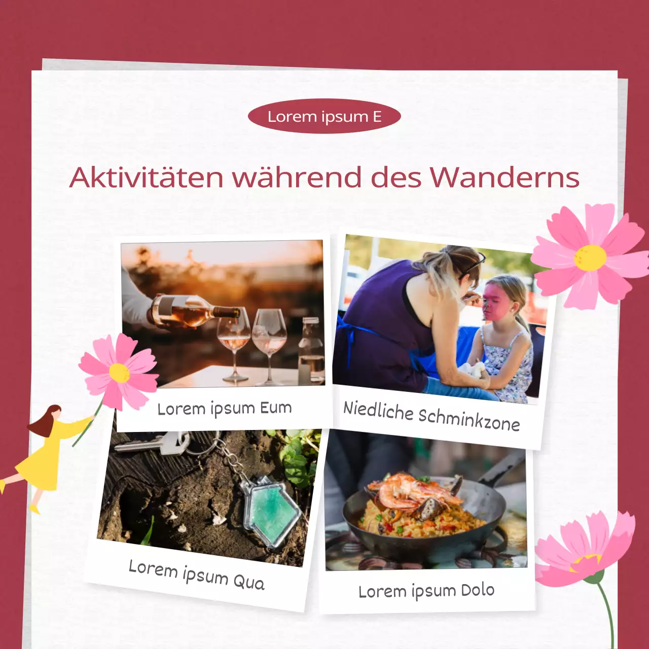 Werbung für ein modernes Herbstfest in Rot und Orange