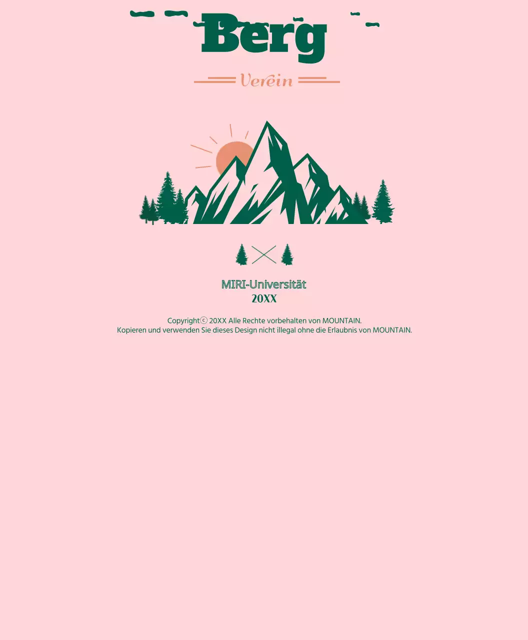 T-Shirt des Bergsteigervereins mit Bergen und Sonne