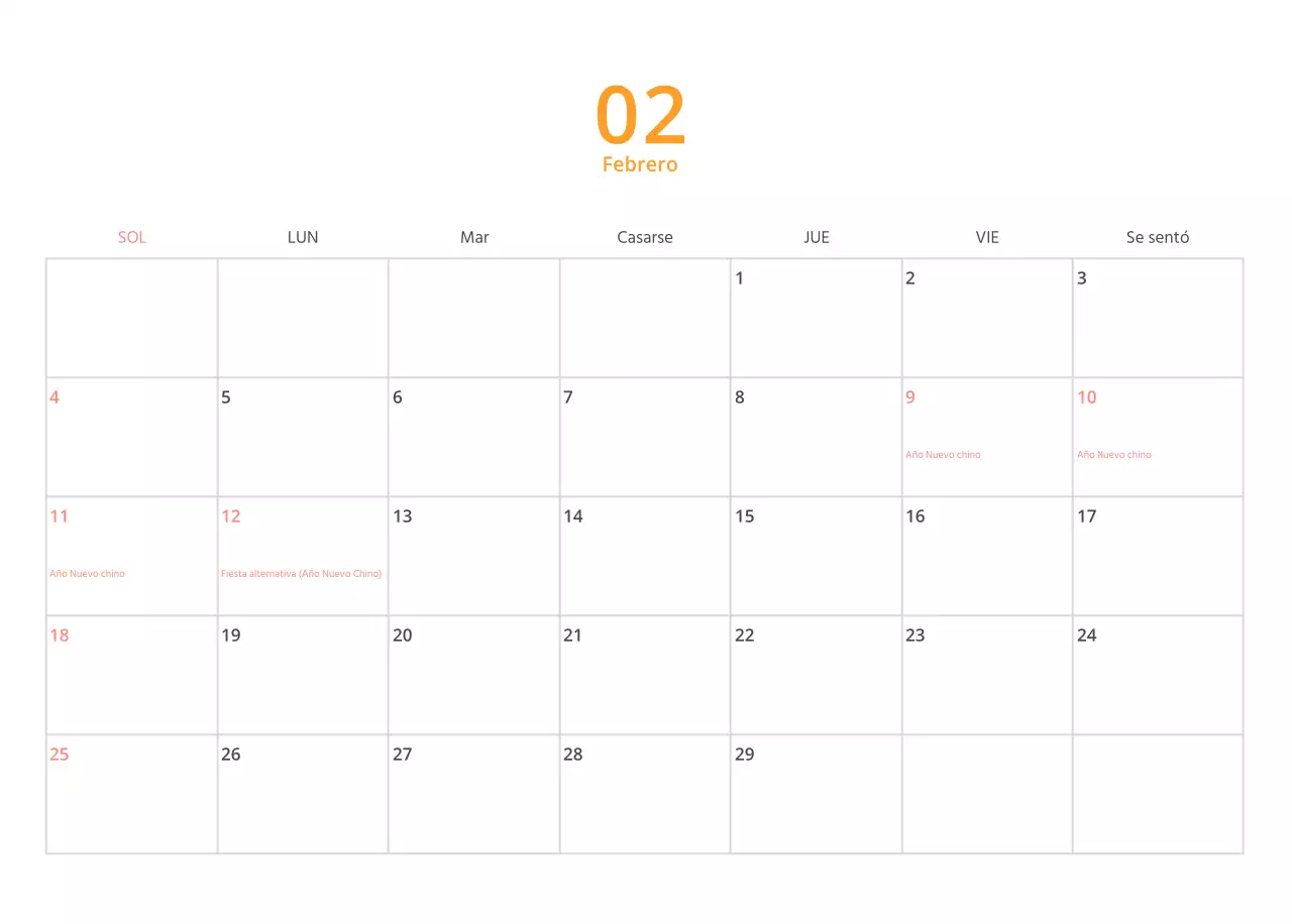 Calendario ilustrado multicolor