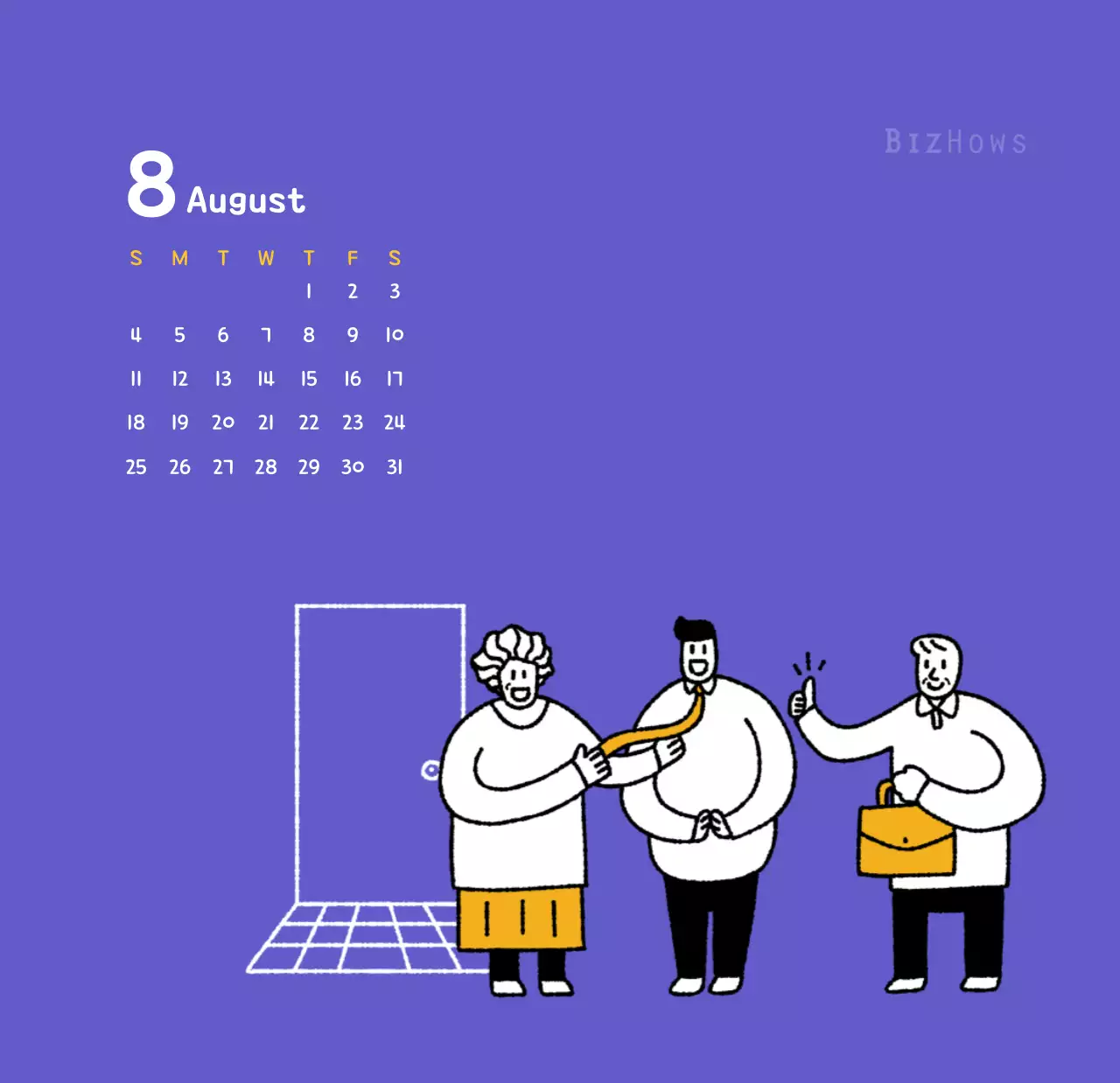 Neujahrskalender mit niedlichen Illustrationen