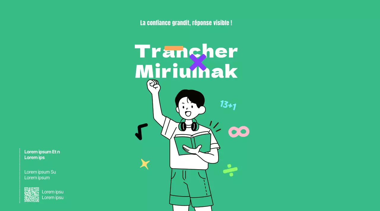 Illustration d'une école secondaire de mathématiques avec un étudiant vert