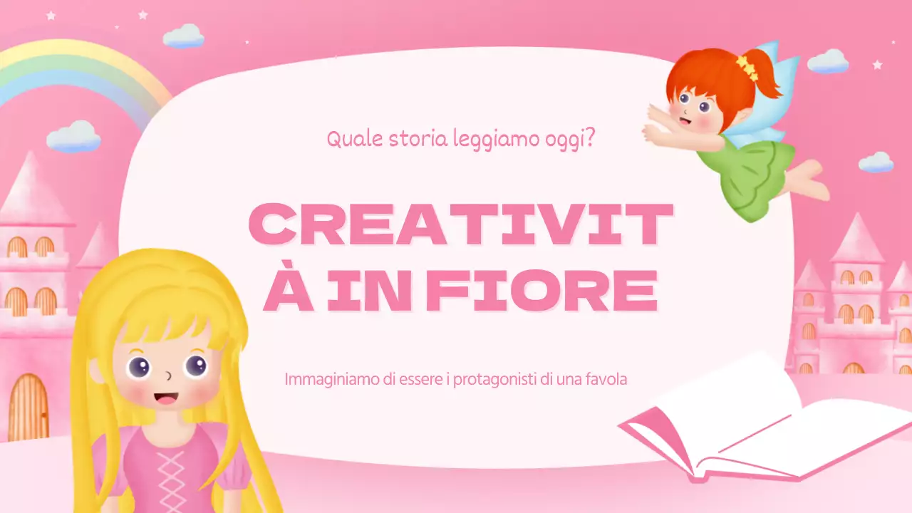 Lezione di recitazione di una simpatica principessa rosa