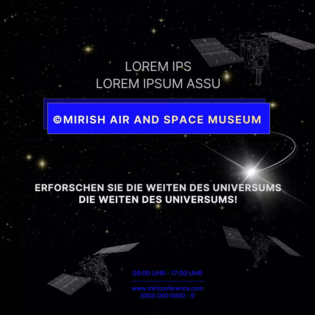 Black Blue Simple Information Centric Satellite Öffentlichkeitsarbeit