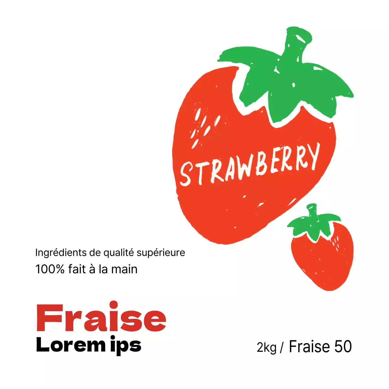 Étiquettes de confiture de fraises maison