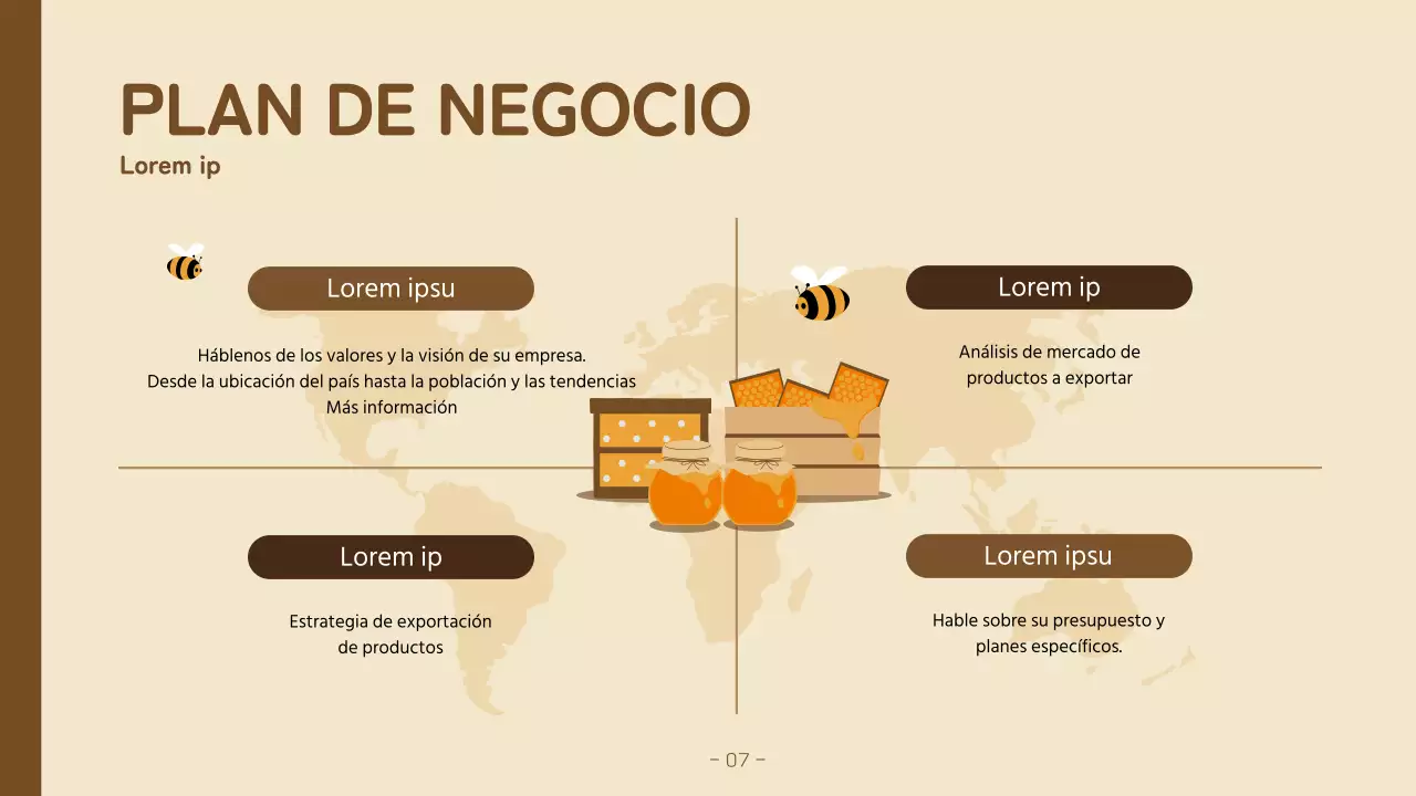 Una carta kitsch amarilla y marrón de una empresa de productos ecológicos