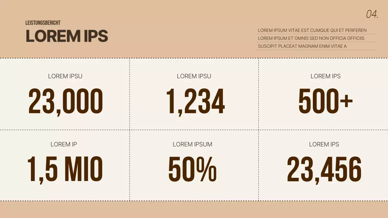 Saubere, beigefarbene Berichterstattung über die Unternehmensleistung