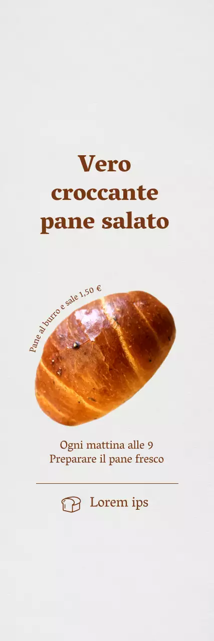 Promuovete la vostra pasticceria con un look pulito e ordinato su uno sfondo bianco.