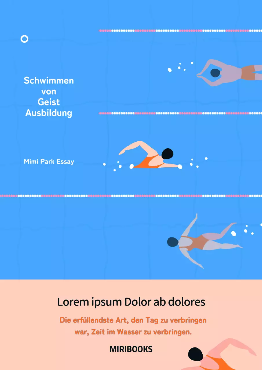 Sommerlicher Badeaufsatz in Blau und Rosa