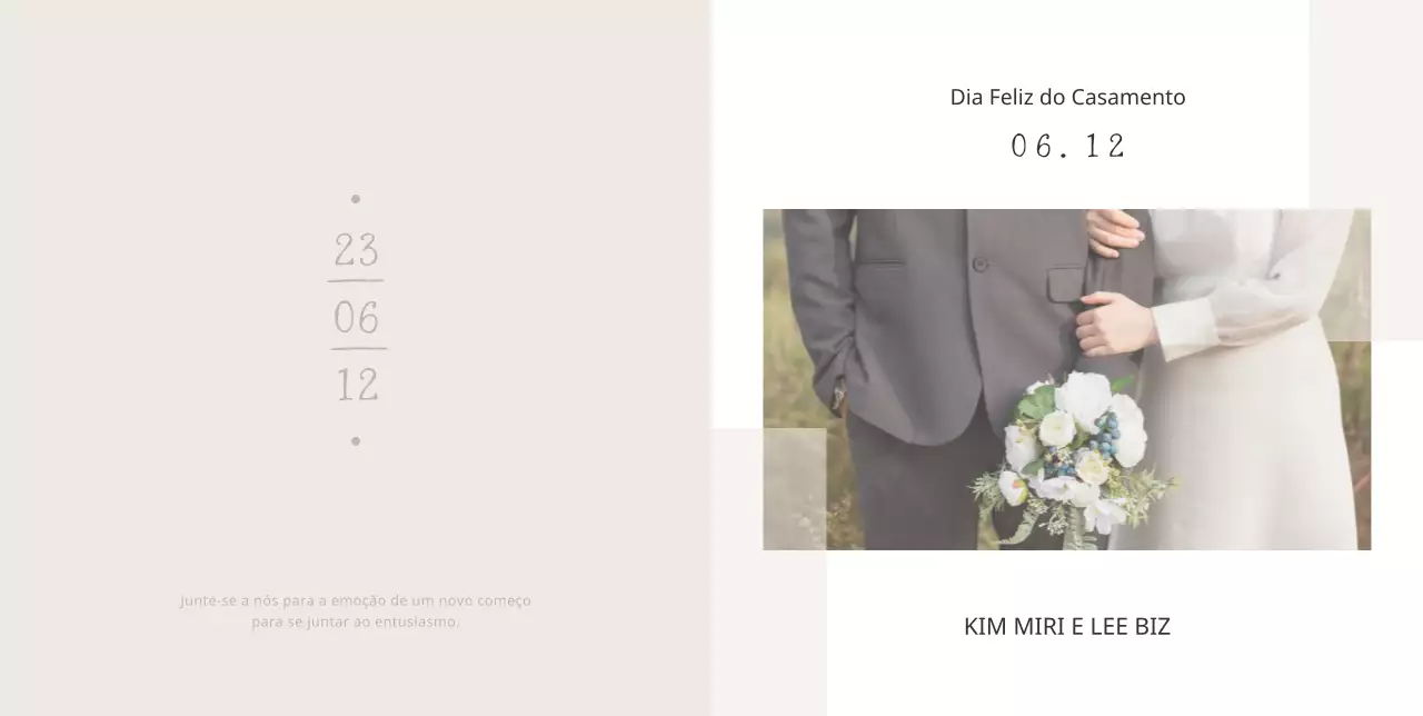 Convite de casamento simples e elegante com um fundo bege