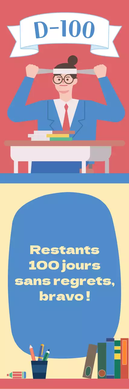 Bannière de célébration des cent jours du SAT avec des illustrations de candidats à l'examen