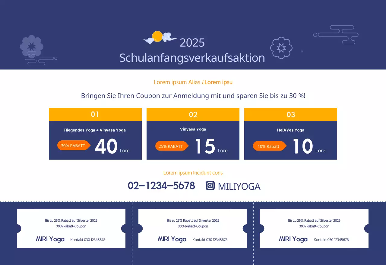 Orangefarbene Kalender zum Verschenken bei der Werbung für Ihr Yogastudio