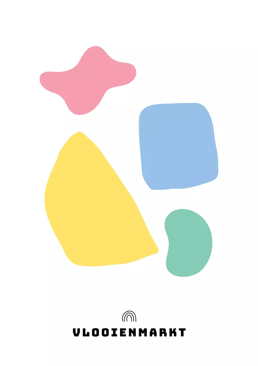 Strikzakjes voor rommelmarkten met atypische veelkleurige geïllustreerde vormen