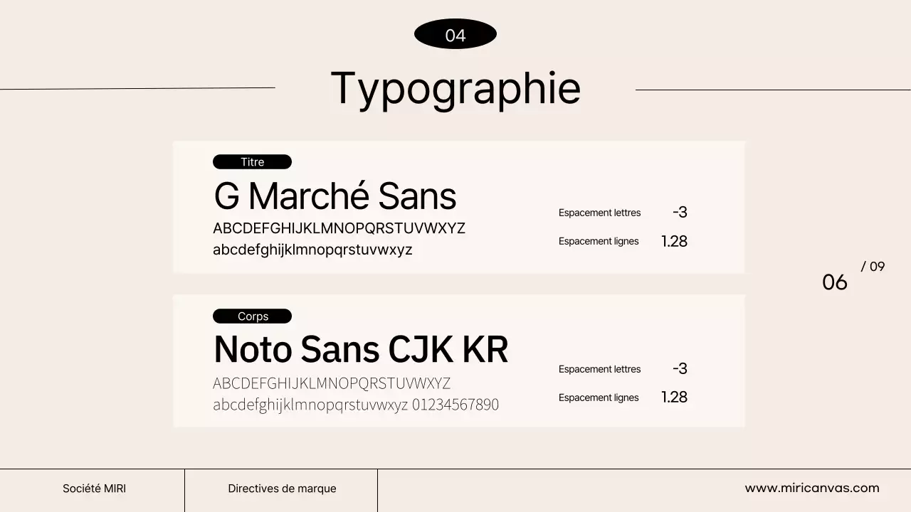Une ligne directrice de marque simple avec des couleurs ivoire et orange