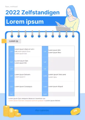 Blauwe zelfstandige belastingaangifte poster