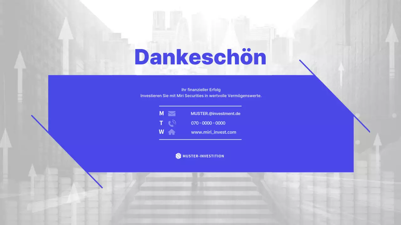 Ein klares, blaues Thema für Investitionsanalyseberichte