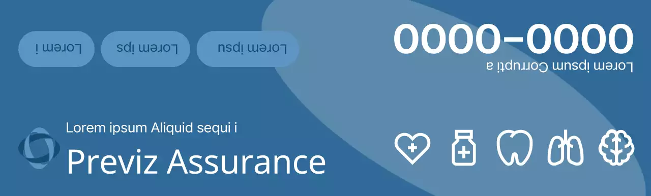 Document promotionnel d'une compagnie d'assurance avec des illustrations 3D aux tons sombres et des icônes de santé.