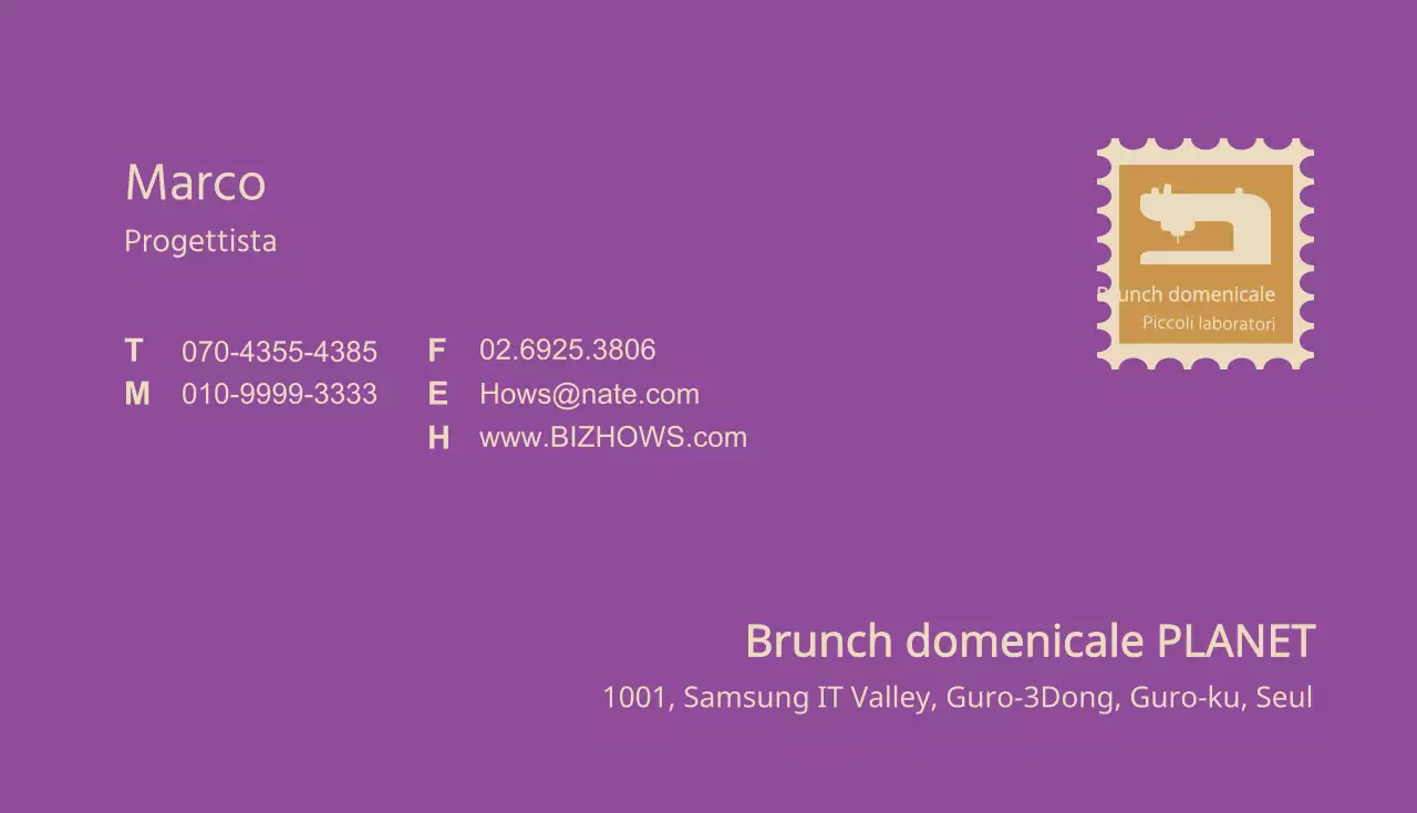 Biglietti da visita di moda